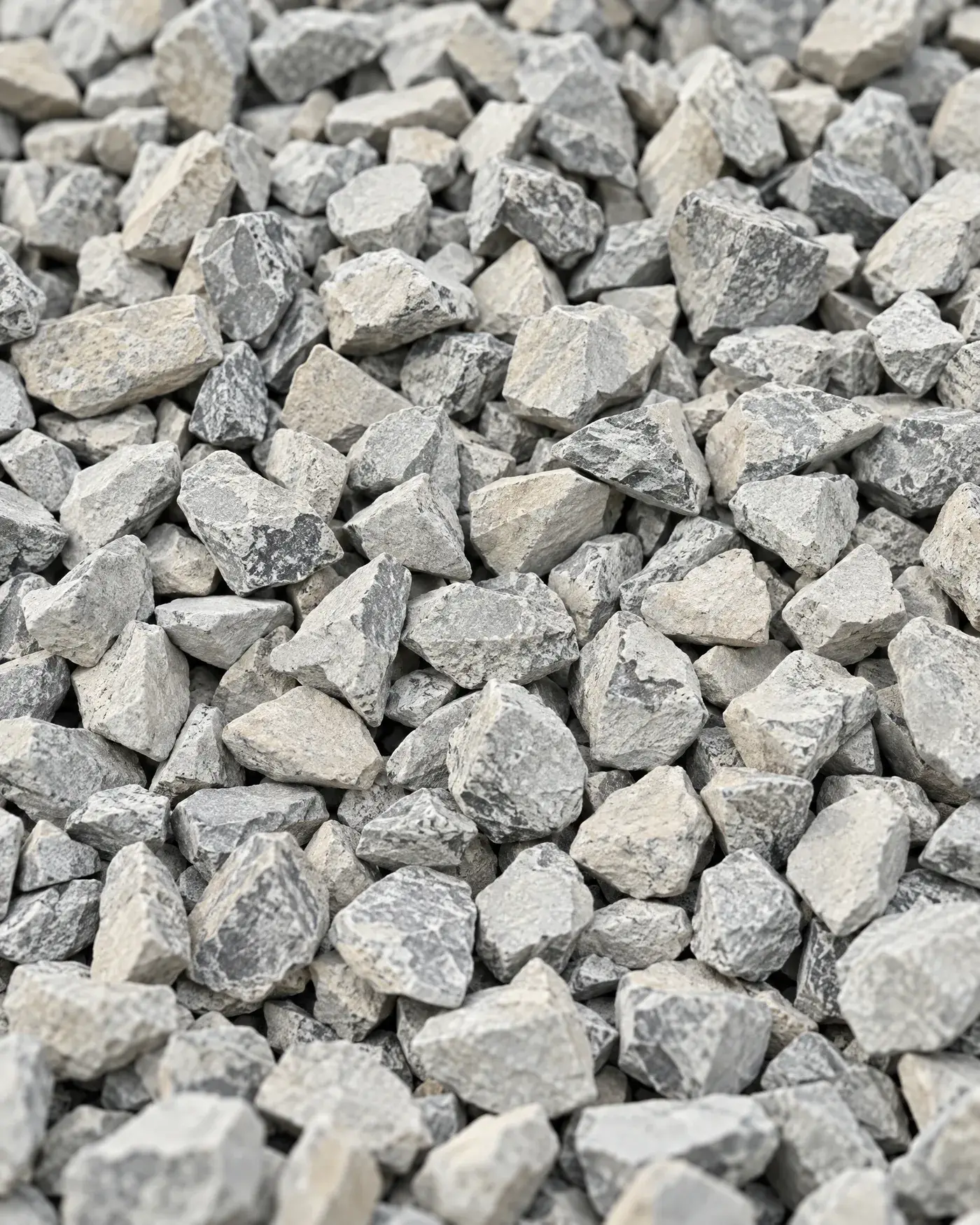 Close-up of crushed grey concrete stone